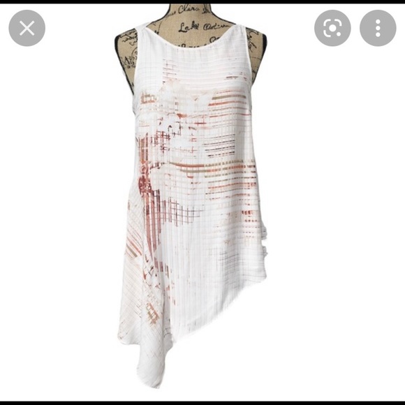 White House Black Market Tops - WHBM Asymmetrical Sleeveless Flowy Top